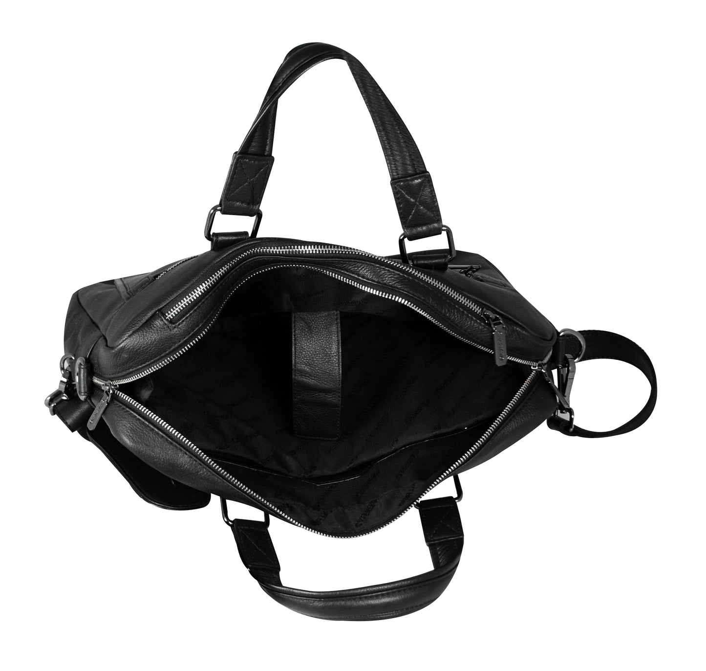Calfnero Genuine Leather Men's Messenger Bag (DK-10-Black)