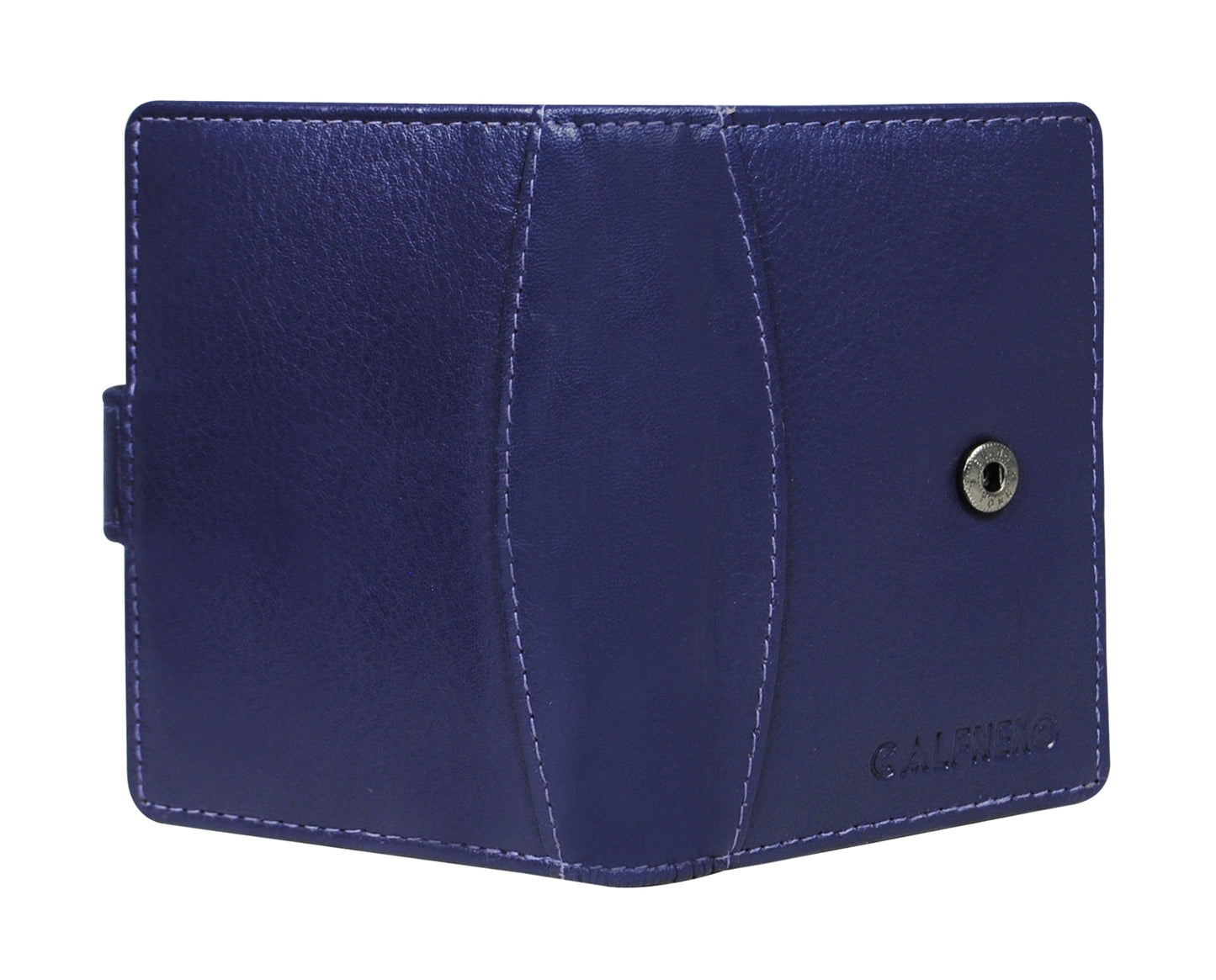 Calfnero Genuine Leather Card Case wallet (602-Purple)