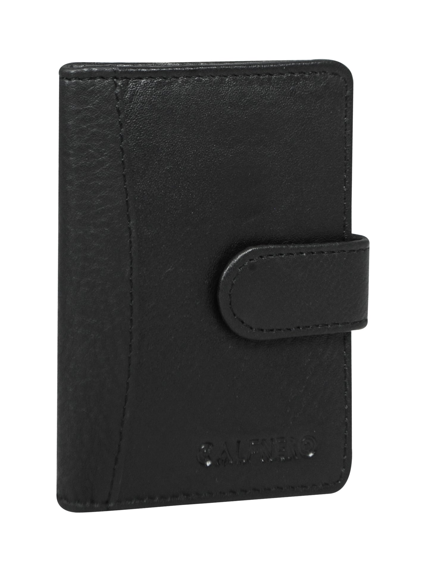 Calfnero Genuine Leather Card Case wallet (602-BLACK)