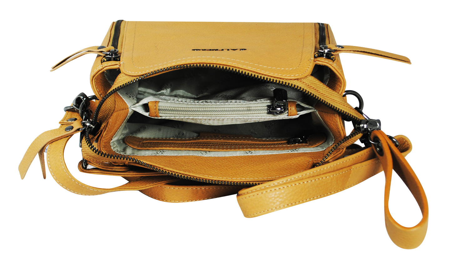 Calfnero Women's Genuine Leather Hand Bag (3044-Camel)