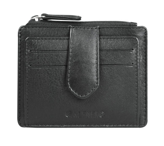 Calfnero Genuine Leather Card Case-Multiple Card Holder (2334-N-Black)