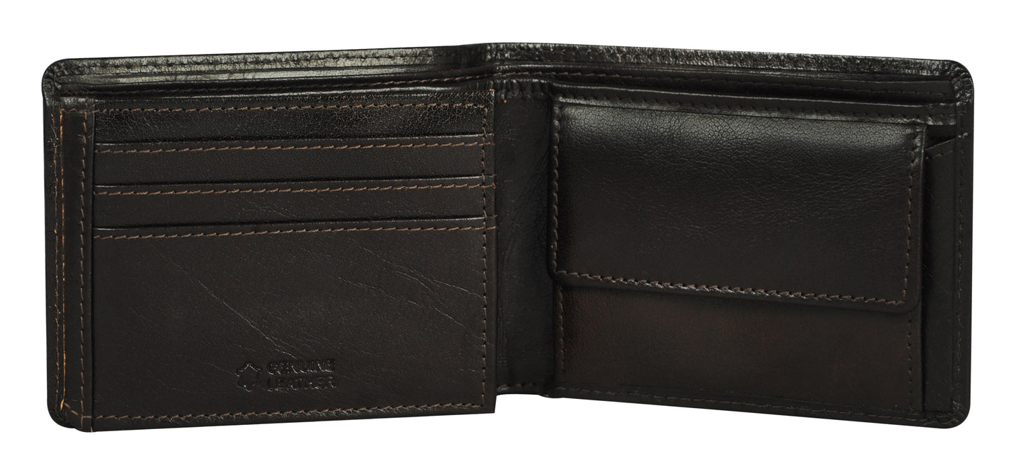 Calfnero Genuine Leather  Men's Wallet (1144-Brown)