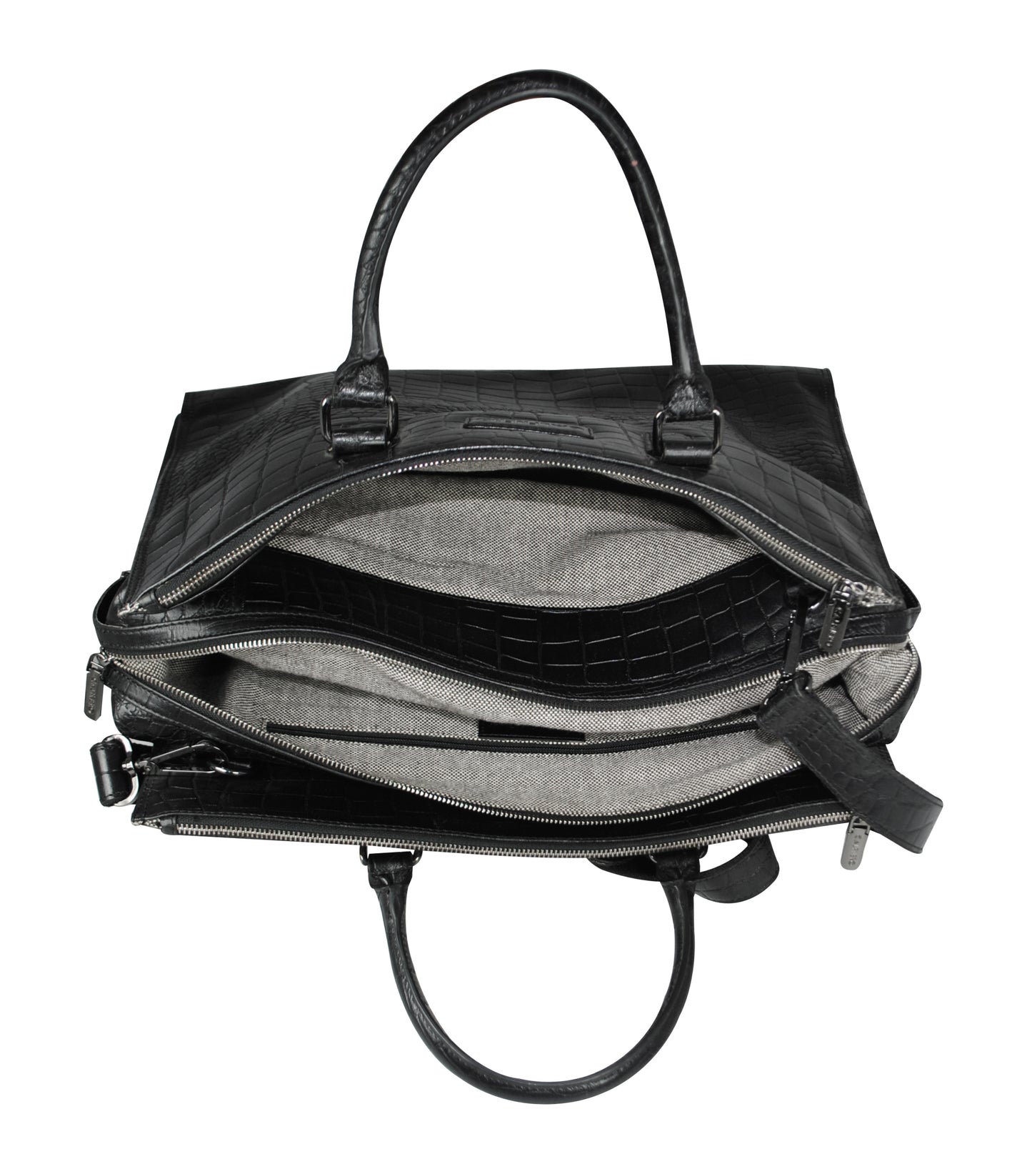 Calfnero Genuine Leather Travel Duffel Bag (1088-Black)
