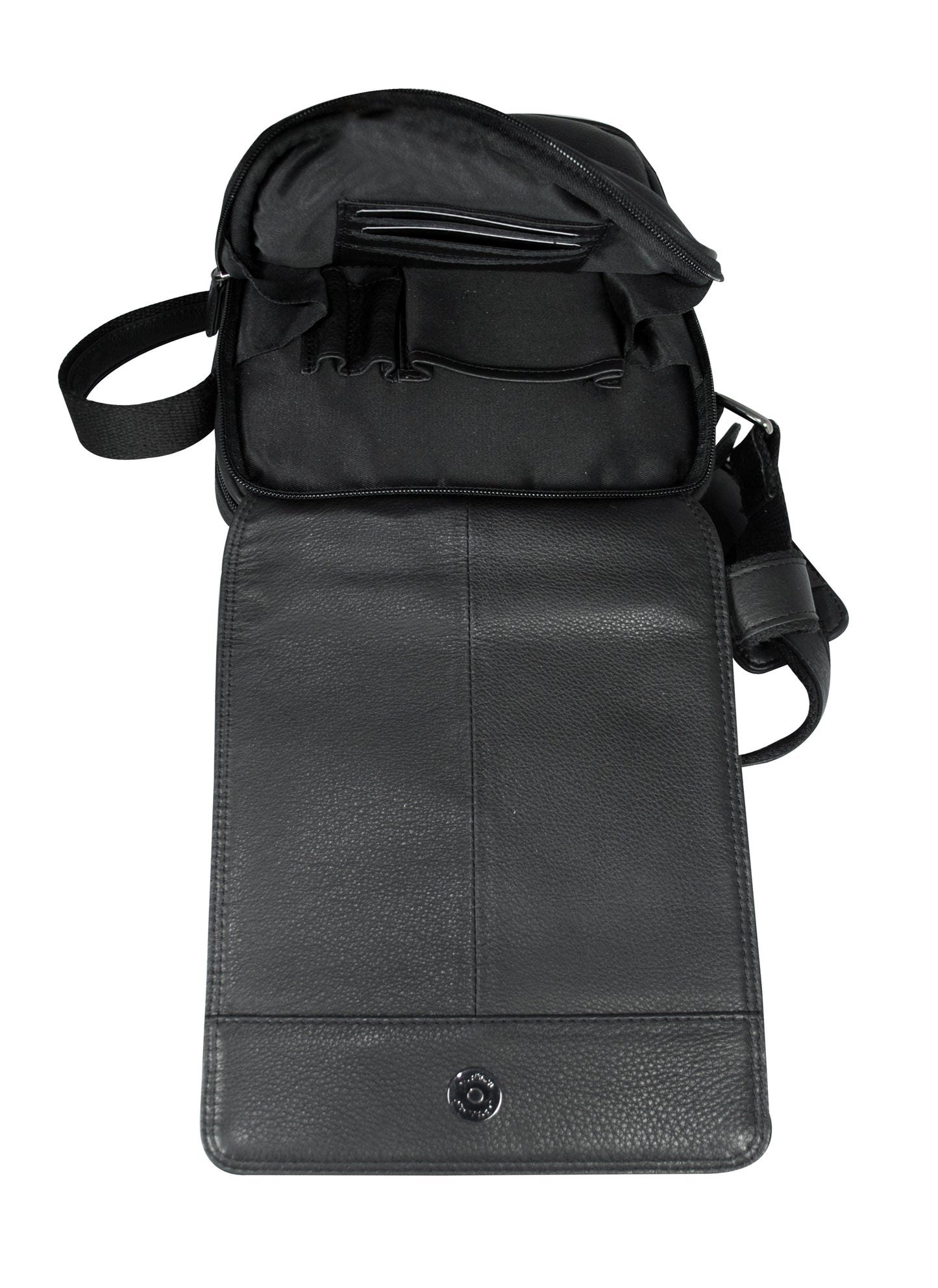 Calfnero Genuine Leather Men's Cross Body Bag (2353-Black)