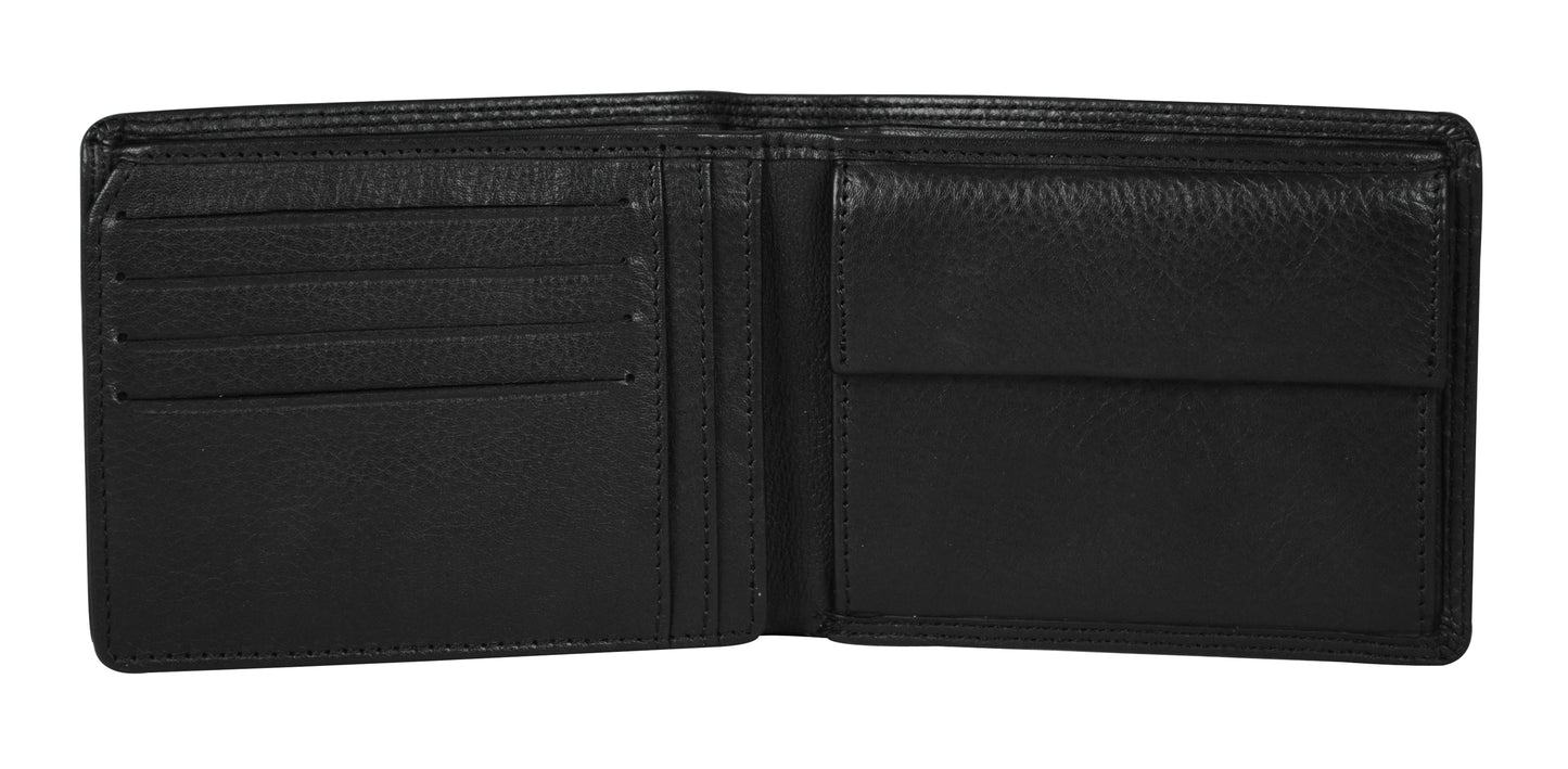 Calfnero Genuine Leather  Men's Wallet (9797-Black)