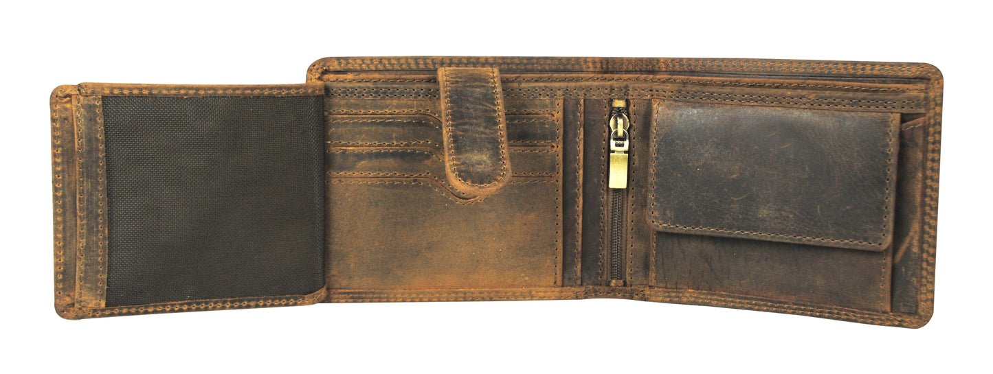 Calfnero Genuine Leather  Men's Wallet (70007-Light-Brown)