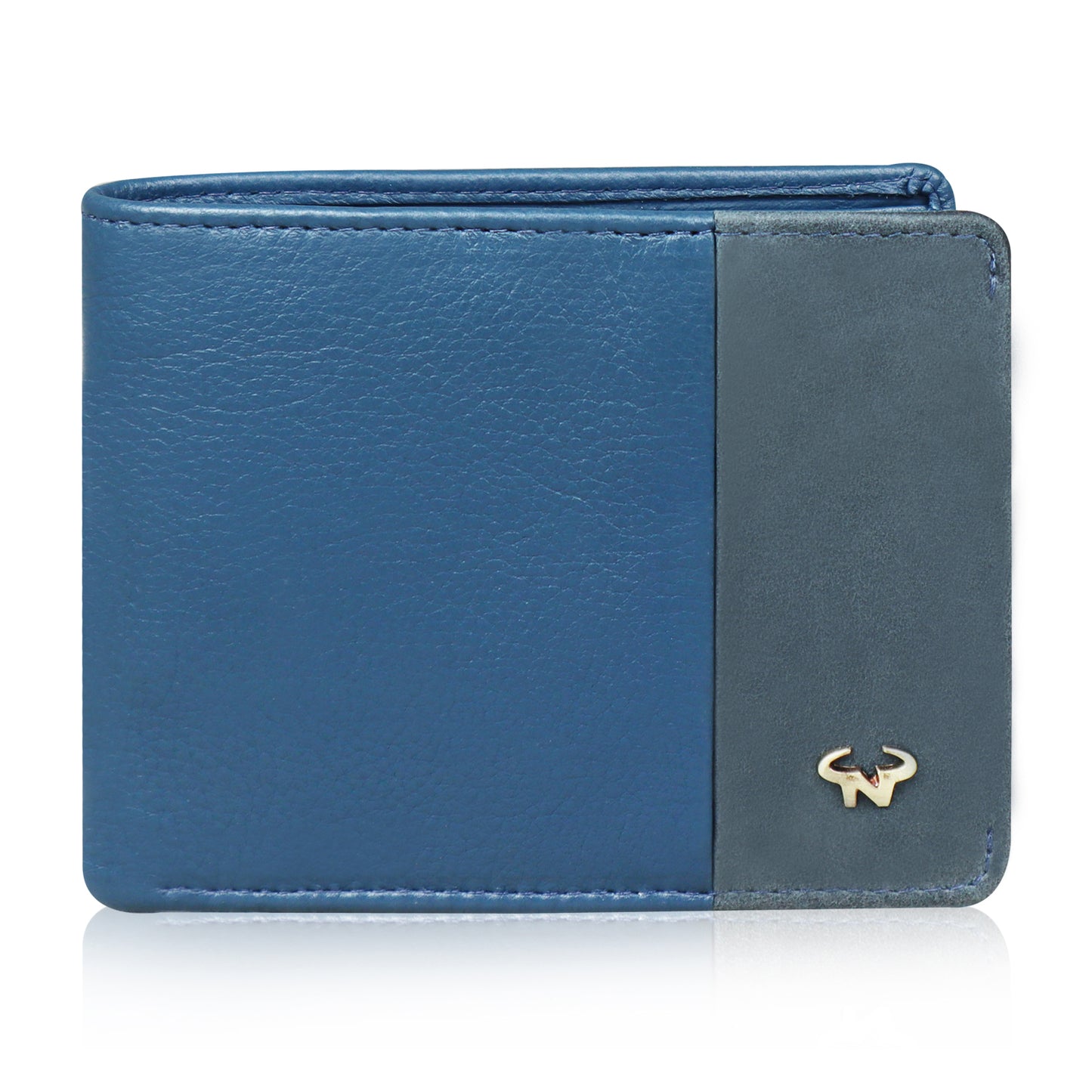 Calfnero Men's Genuine Leather Wallet (1224-Blue)