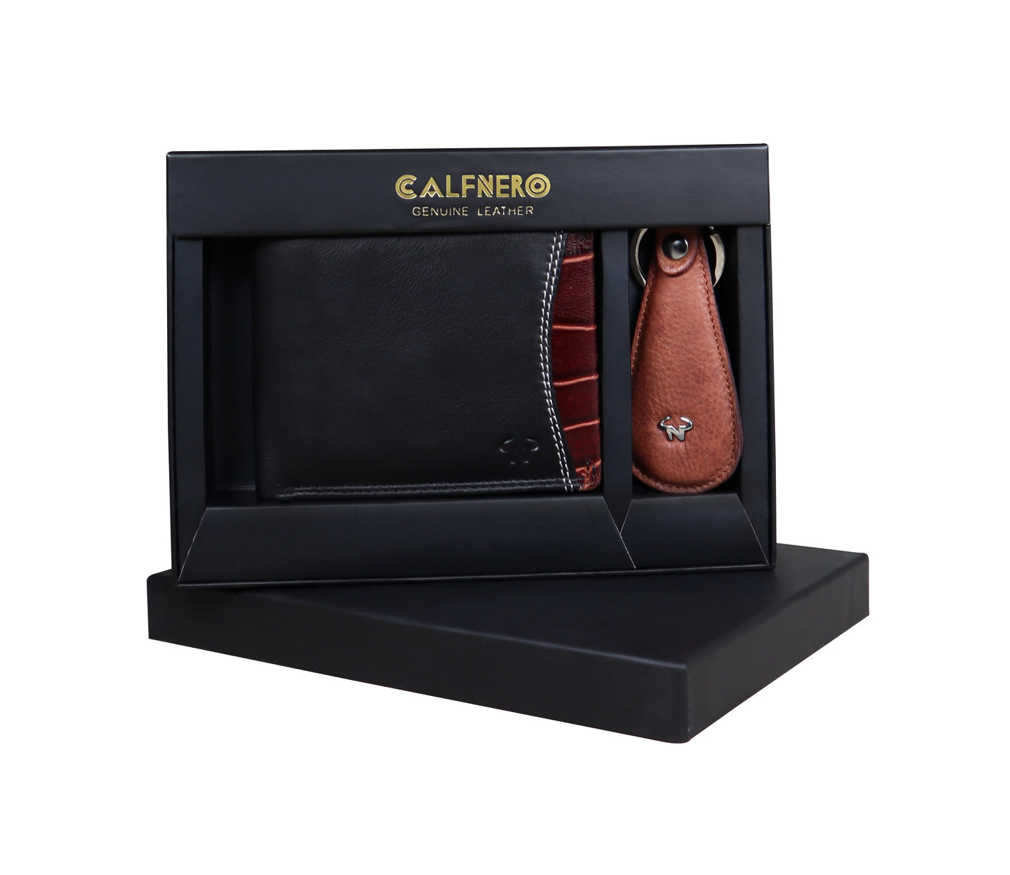 Calfnero Genuine Leather Men's Combo (CCM-001-Black)