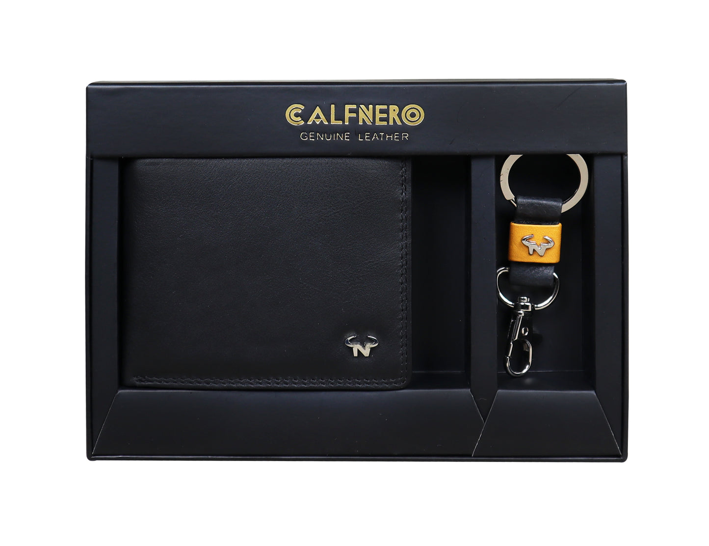 Calfnero Genuine Leather Men's Combo (CCM-002-Black)
