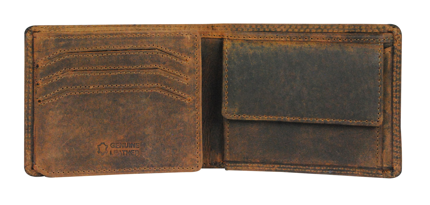 Calfnero Genuine Leather  Men's Wallet (1339-Hunter)