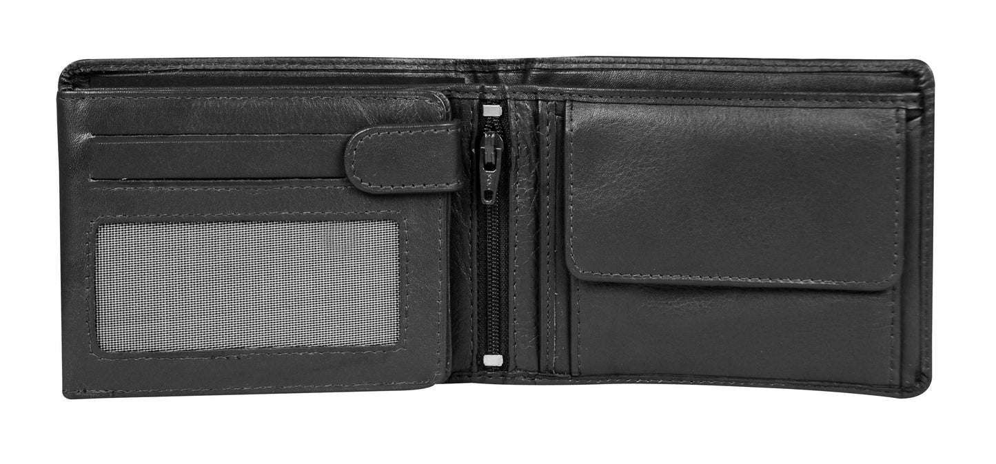 Calfnero Genuine Leather Men's Wallet (01-166-Black)