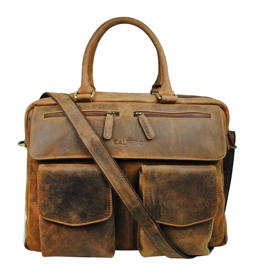 Calfnero Genuine Leather Men's Messenger Bag (K-225-Hunter)