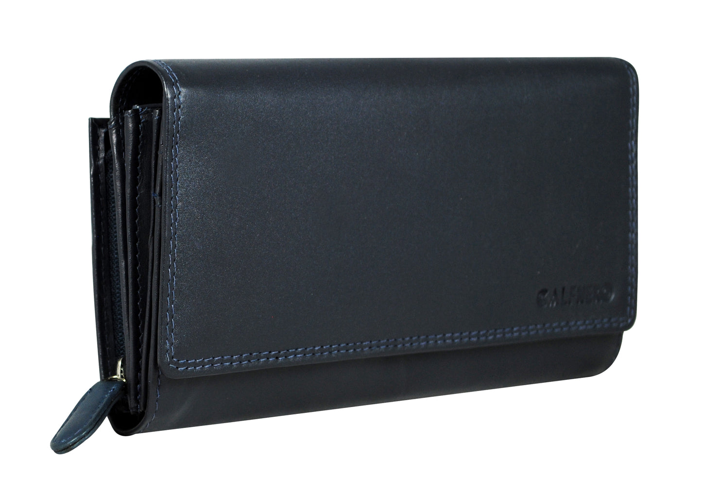 Calfnero Genuine Leather Women's Wallet (L-03-Navy)