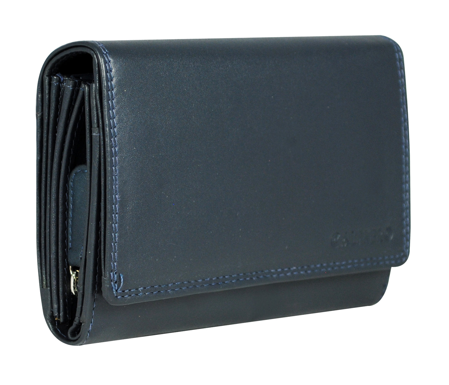 Calfnero Genuine Leather Women's Wallet (L-04-Navy)