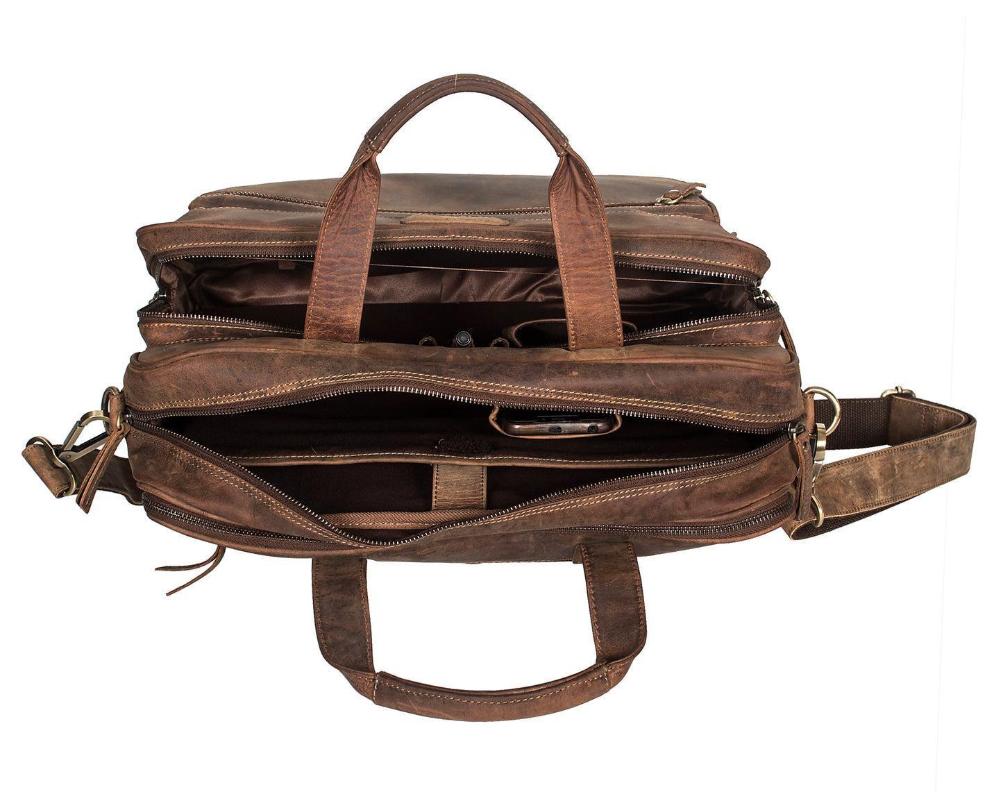 Calfnero Genuine Leather Men's Messenger Bag (N-102-Hunter)