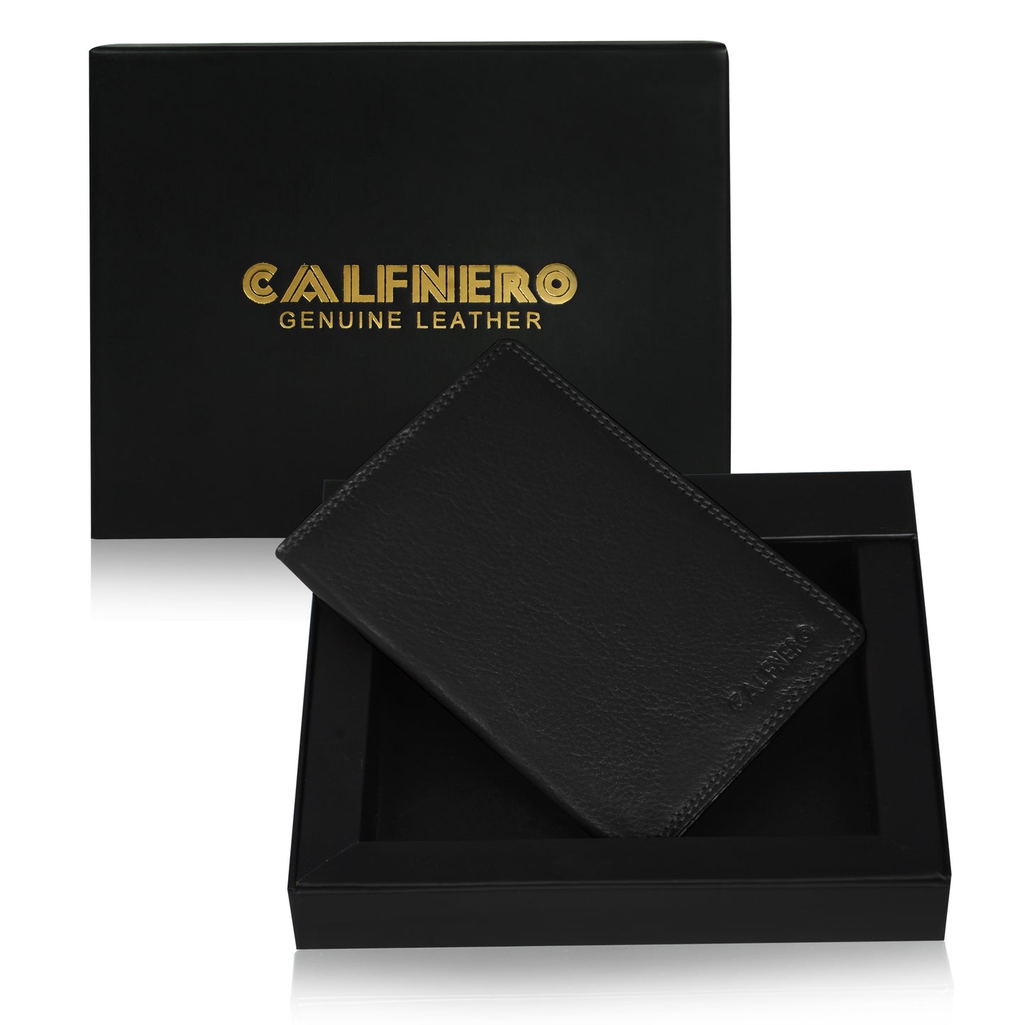 Calfnero Genuine Leather Passport Wallet-Passport Holder (P10-Black)