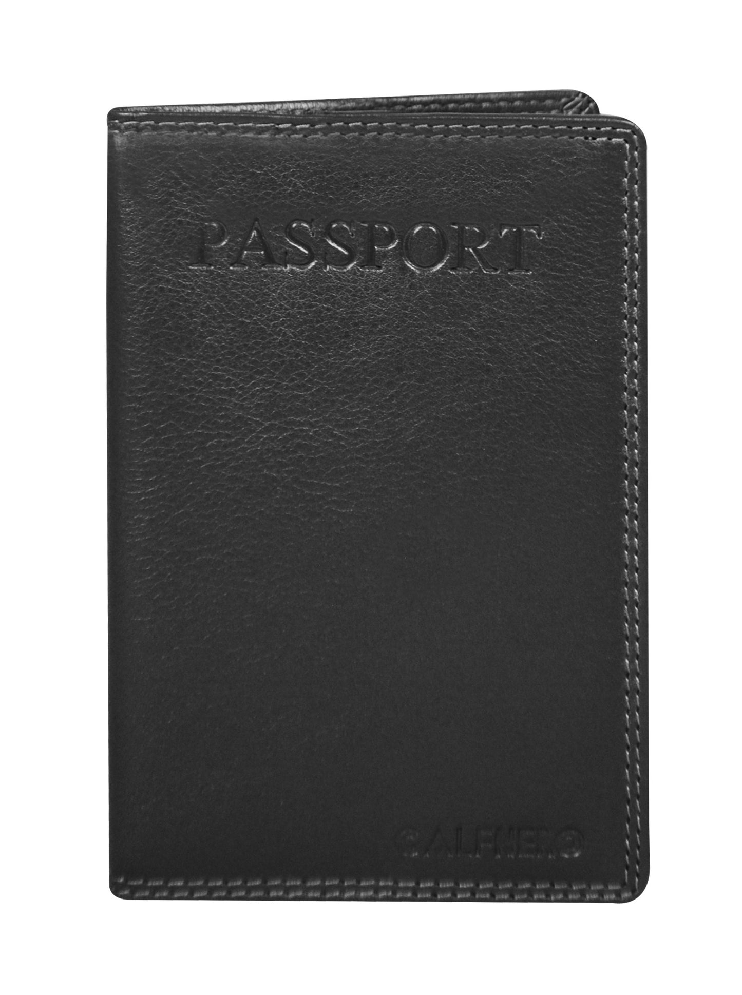 Calfnero Genuine Leather Passport Wallet-Passport Holder (P10-Black)