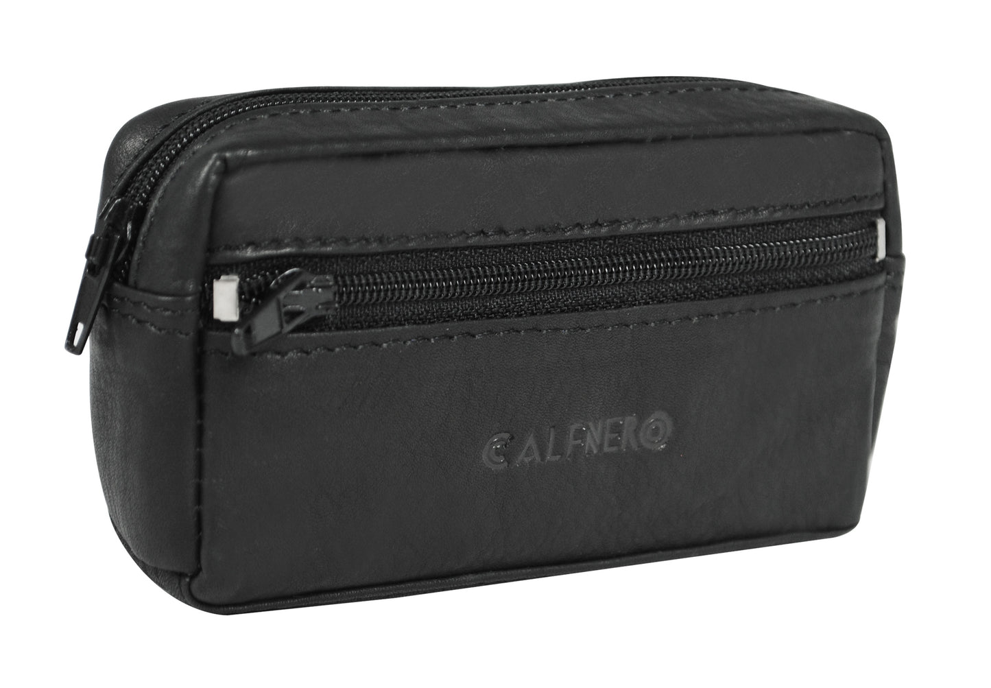 Calfnero Genuine Leather Key Case Cum Coin Wallet (S-1108-BLACK)