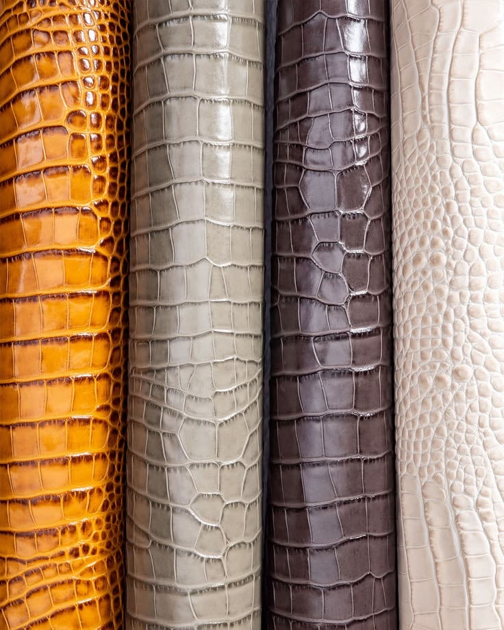 Croco-print leather texture close-up